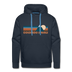 Premium Colorado Springs, Colorado Hoodie - Retro Mountain Premium Men's Colorado Springs Sweatshirt / Hoodie - navy