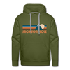 Premium Jackson Hole, Wyoming Hoodie - Retro Mountain Premium Men's Jackson Hole Sweatshirt / Hoodie - olive green