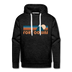 Premium Fort Collins, Colorado Hoodie - Retro Mountain Premium Men's Fort Collins Sweatshirt / Hoodie - charcoal grey