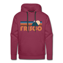 Premium Frisco, Colorado Hoodie - Retro Mountain Premium Men's Frisco Sweatshirt / Hoodie - burgundy