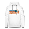 Premium Golden, Colorado Hoodie - Retro Mountain Premium Men's Golden Sweatshirt / Hoodie - white