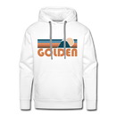 Premium Golden, Colorado Hoodie - Retro Mountain Premium Men's Golden Sweatshirt / Hoodie - white
