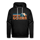 Premium Golden, Colorado Hoodie - Retro Mountain Premium Men's Golden Sweatshirt / Hoodie - black