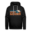 Premium Golden, Colorado Hoodie - Retro Mountain Premium Men's Golden Sweatshirt / Hoodie