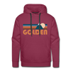 Premium Golden, Colorado Hoodie - Retro Mountain Premium Men's Golden Sweatshirt / Hoodie - burgundy
