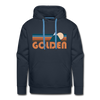 Premium Golden, Colorado Hoodie - Retro Mountain Premium Men's Golden Sweatshirt / Hoodie - navy