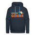 Premium Golden, Colorado Hoodie - Retro Mountain Premium Men's Golden Sweatshirt / Hoodie - navy