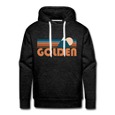 Premium Golden, Colorado Hoodie - Retro Mountain Premium Men's Golden Sweatshirt / Hoodie - charcoal grey
