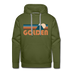 Premium Golden, Colorado Hoodie - Retro Mountain Premium Men's Golden Sweatshirt / Hoodie - olive green