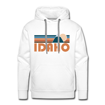 Premium Idaho Hoodie - Retro Mountain Premium Men's Idaho Sweatshirt / Hoodie - white