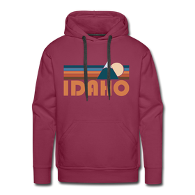 Premium Idaho Hoodie - Retro Mountain Premium Men's Idaho Sweatshirt / Hoodie - burgundy