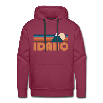 Premium Idaho Hoodie - Retro Mountain Premium Men's Idaho Sweatshirt / Hoodie - burgundy