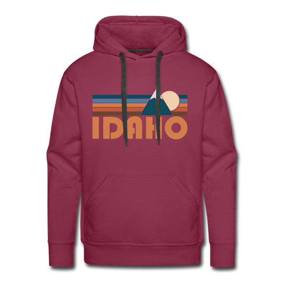 Premium Idaho Hoodie - Retro Mountain Premium Men's Idaho Sweatshirt / Hoodie - burgundy