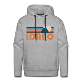 Premium Idaho Hoodie - Retro Mountain Premium Men's Idaho Sweatshirt / Hoodie - heather grey