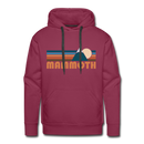 Premium Mammoth, California Hoodie - Retro Mountain Premium Men's Mammoth Sweatshirt / Hoodie - burgundy