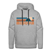 Premium Missoula, Montana Hoodie - Retro Mountain Premium Men's Missoula Sweatshirt / Hoodie - heather grey