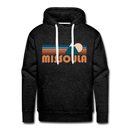 Premium Missoula, Montana Hoodie - Retro Mountain Premium Men's Missoula Sweatshirt / Hoodie - charcoal grey