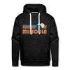 Premium Missoula, Montana Hoodie - Retro Mountain Premium Men's Missoula Sweatshirt / Hoodie - charcoal grey