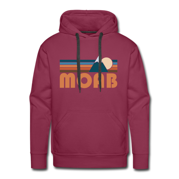 Premium Moab, Utah Hoodie - Retro Mountain Premium Men's Moab Sweatshirt / Hoodie - burgundy