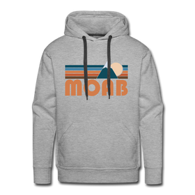 Premium Moab, Utah Hoodie - Retro Mountain Premium Men's Moab Sweatshirt / Hoodie - heather grey