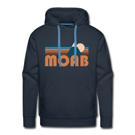 Premium Moab, Utah Hoodie - Retro Mountain Premium Men's Moab Sweatshirt / Hoodie - navy