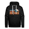 Premium Moab, Utah Hoodie - Retro Mountain Premium Men's Moab Sweatshirt / Hoodie - charcoal grey