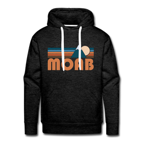 Premium Moab, Utah Hoodie - Retro Mountain Premium Men's Moab Sweatshirt / Hoodie - charcoal grey