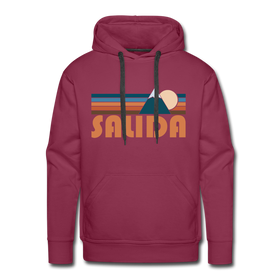 Premium Salida, Colorado Hoodie - Retro Mountain Premium Men's Salida Sweatshirt / Hoodie - burgundy