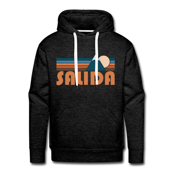 Premium Salida, Colorado Hoodie - Retro Mountain Premium Men's Salida Sweatshirt / Hoodie - charcoal grey