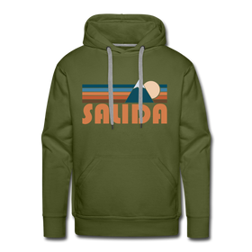 Premium Salida, Colorado Hoodie - Retro Mountain Premium Men's Salida Sweatshirt / Hoodie - olive green