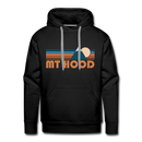 Premium Mount Hood, Oregon Hoodie - Retro Mountain Premium Men's Mount Hood Sweatshirt / Hoodie - black