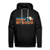Premium Mount Hood, Oregon Hoodie - Retro Mountain Premium Men's Mount Hood Sweatshirt / Hoodie - black