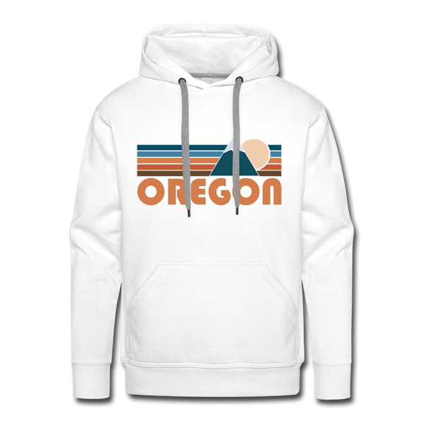 Premium Oregon Hoodie - Retro Mountain Premium Men's Oregon Sweatshirt / Hoodie - white