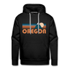 Premium Oregon Hoodie - Retro Mountain Premium Men's Oregon Sweatshirt / Hoodie - black