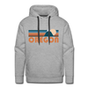 Premium Oregon Hoodie - Retro Mountain Premium Men's Oregon Sweatshirt / Hoodie - heather grey