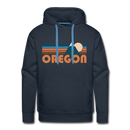Premium Oregon Hoodie - Retro Mountain Premium Men's Oregon Sweatshirt / Hoodie - navy