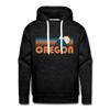 Premium Oregon Hoodie - Retro Mountain Premium Men's Oregon Sweatshirt / Hoodie - charcoal grey