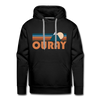 Premium Ouray, Colorado Hoodie - Retro Mountain Premium Men's Ouray Sweatshirt / Hoodie - black