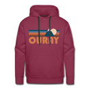 Premium Ouray, Colorado Hoodie - Retro Mountain Premium Men's Ouray Sweatshirt / Hoodie - burgundy