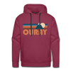 Premium Ouray, Colorado Hoodie - Retro Mountain Premium Men's Ouray Sweatshirt / Hoodie - burgundy