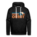 Premium Ouray, Colorado Hoodie - Retro Mountain Premium Men's Ouray Sweatshirt / Hoodie - charcoal grey