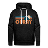 Premium Ouray, Colorado Hoodie - Retro Mountain Premium Men's Ouray Sweatshirt / Hoodie - charcoal grey