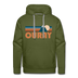 Premium Ouray, Colorado Hoodie - Retro Mountain Premium Men's Ouray Sweatshirt / Hoodie - olive green
