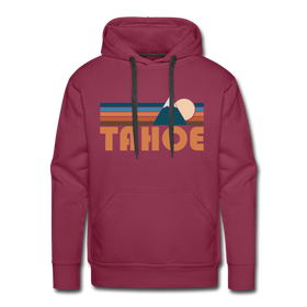 Premium Tahoe, California Hoodie - Retro Mountain Premium Men's Tahoe Sweatshirt / Hoodie - burgundy