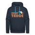 Premium Tahoe, California Hoodie - Retro Mountain Premium Men's Tahoe Sweatshirt / Hoodie - navy