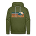 Premium Montana Hoodie - Retro Mountain Premium Men's Montana Sweatshirt / Hoodie - olive green