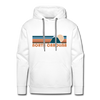 Premium North Carolina Hoodie - Retro Mountain Premium Men's North Carolina Sweatshirt / Hoodie - white