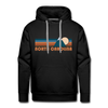 Premium North Carolina Hoodie - Retro Mountain Premium Men's North Carolina Sweatshirt / Hoodie - black