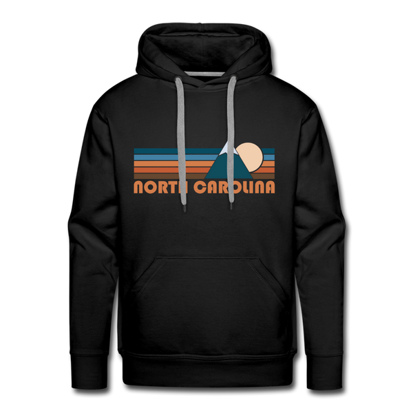 Premium North Carolina Hoodie - Retro Mountain Premium Men's North Carolina Sweatshirt / Hoodie - black