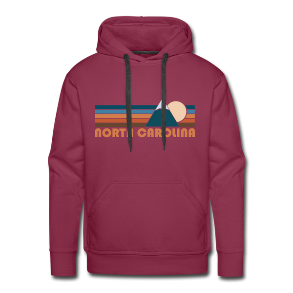 Premium North Carolina Hoodie - Retro Mountain Premium Men's North Carolina Sweatshirt / Hoodie - burgundy